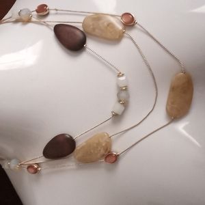 3 row stone necklace